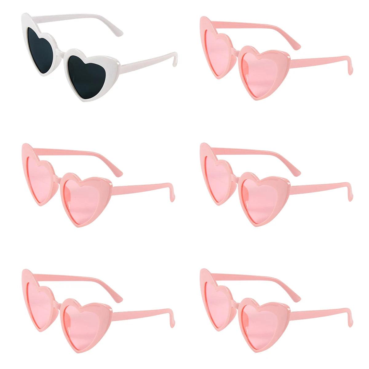 Heart Shaped Sunglasses for Women Retro Cat Eye Sunglasses Wedding Engagement Decoration Shopping Traveling Party Accessories - NTKSTORE