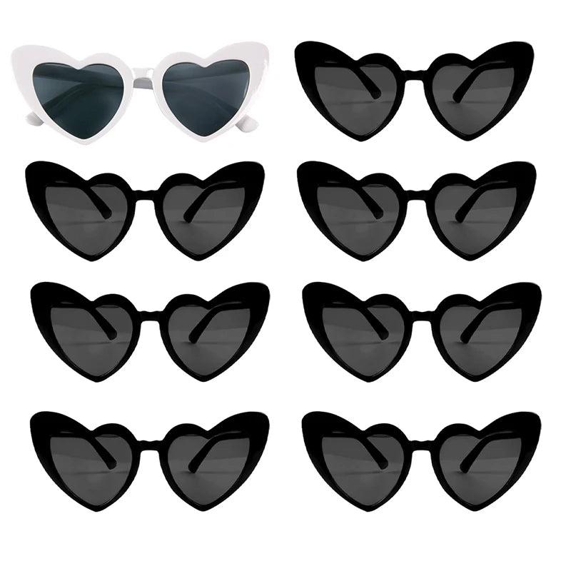 Heart Shaped Sunglasses for Women Retro Cat Eye Sunglasses Wedding Engagement Decoration Shopping Traveling Party Accessories - NTKSTORE