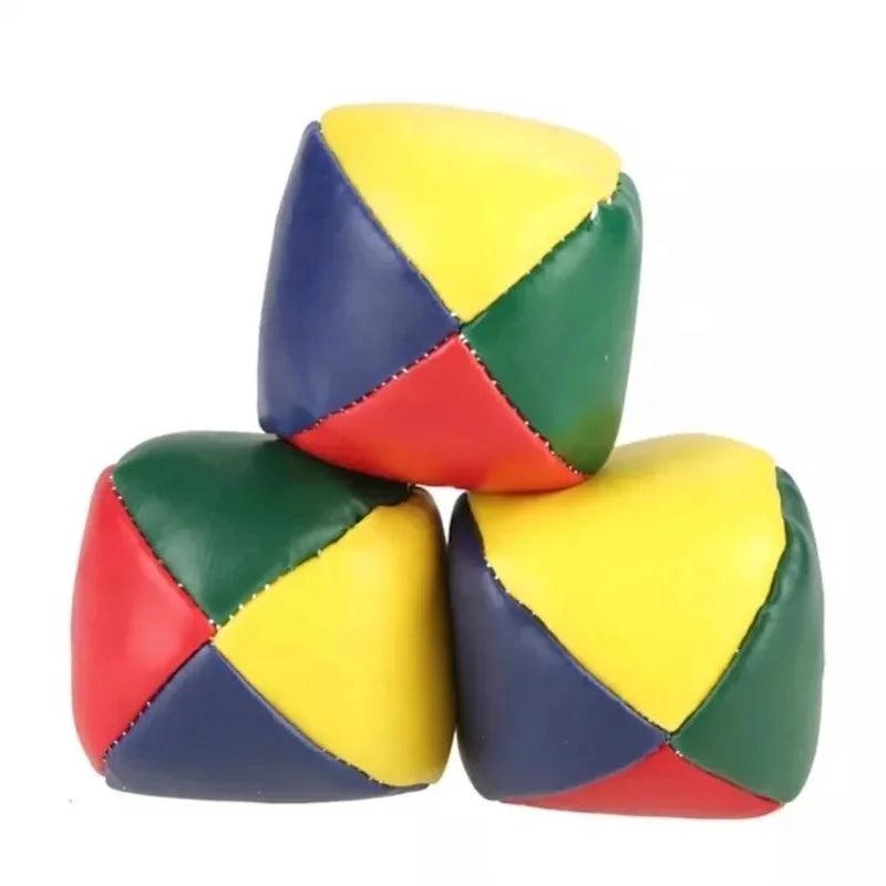 PVC juggling balls filled with leather sandbags 3/6 juggling balls set circus balls 4 panel colors children's outdoor sports toy - NTKSTORE