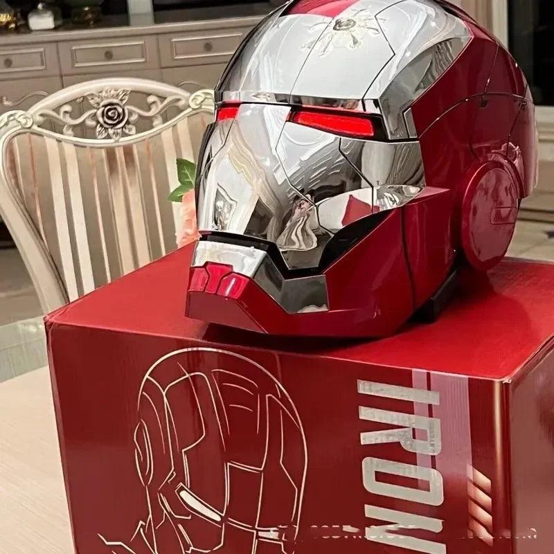 Iron Man Hot Toys Mk5 Autoking 1/1helmet Remote And Voice Control Iron Man Automatic Helmet Mask With Led Light Boy Gift Present - NTKSTORE