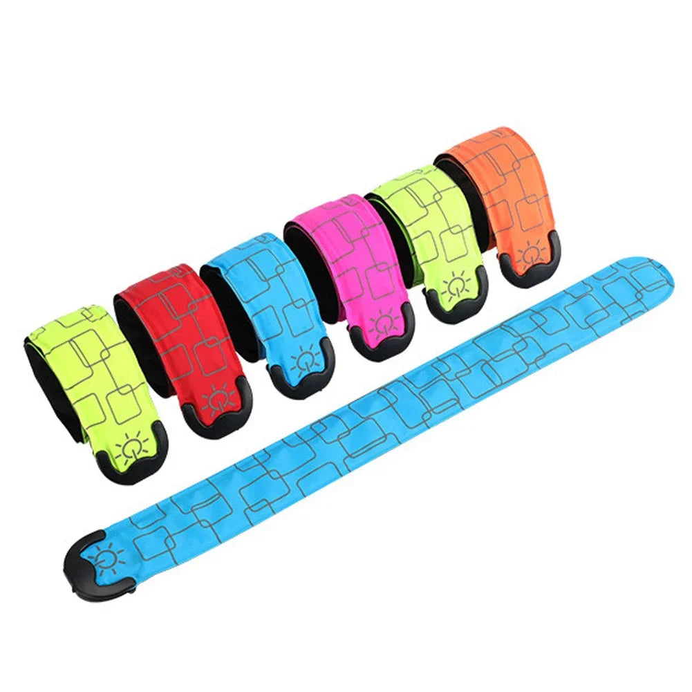 LED Wrist Band High Brightness Decorative Rechargeable LED Slap Glowing Night Running Armband Bracelet for Outdoor Sports Party