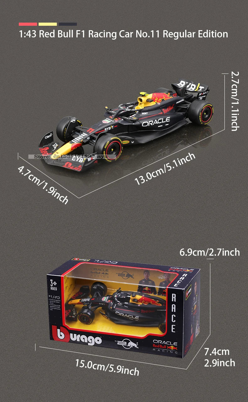 Bburago 1:43 F1 Red Bull Racing TAG Heuer RB20 2024 #1 Verstappen #11 Perez Alloy Car Die Cast Model Toy Collectible SF24