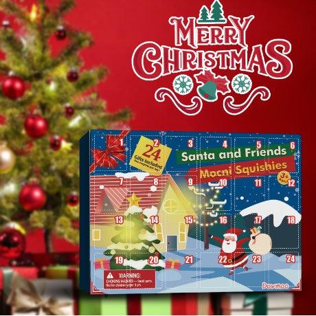 Dowmoo Christmas Pinch Joy Advent Calendar Blind Box, 24 Boxes Christmas Surprise Blind Box Rubber Animal Toys - NTKSTORE