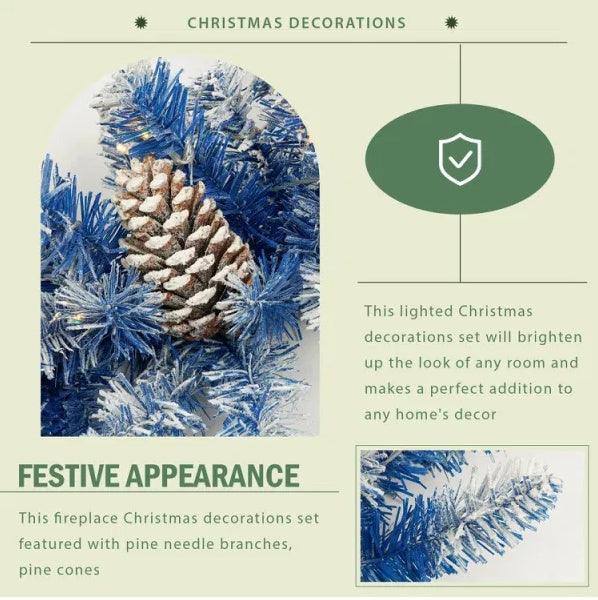 Pre-lit Xmas Tree Artificial Christmas 4-Piece Set - NTKSTORE