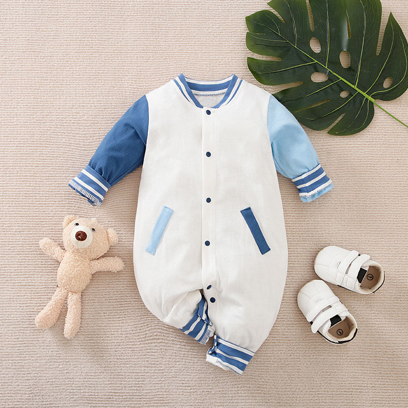 Baby One-piece Spring And Autumn Romper Baseball Uniform