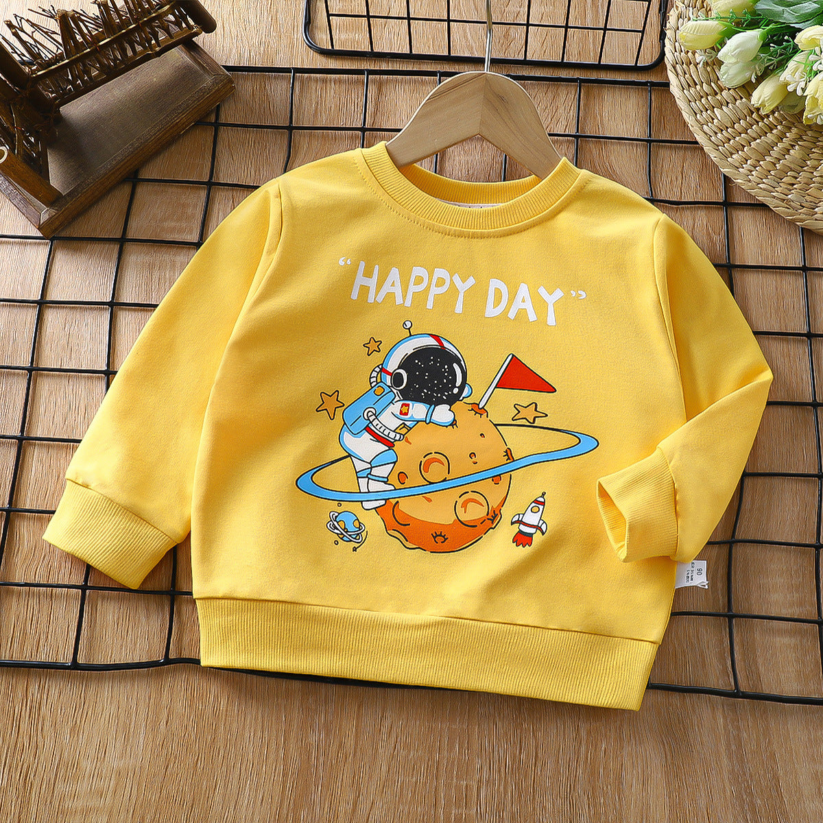 Cotton Boys And Girls Long Sleeve T-shirt Unlined Top