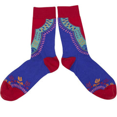 Multi-Color Mid-calf Ethnic Style Floral Socks - NTKSTORE