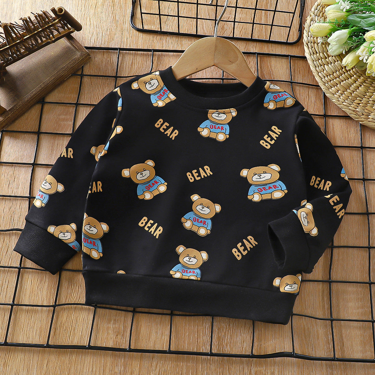 Cotton Boys And Girls Long Sleeve T-shirt Unlined Top