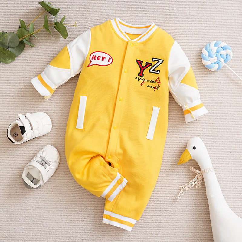 Baby One-piece Spring And Autumn Romper Baseball Uniform