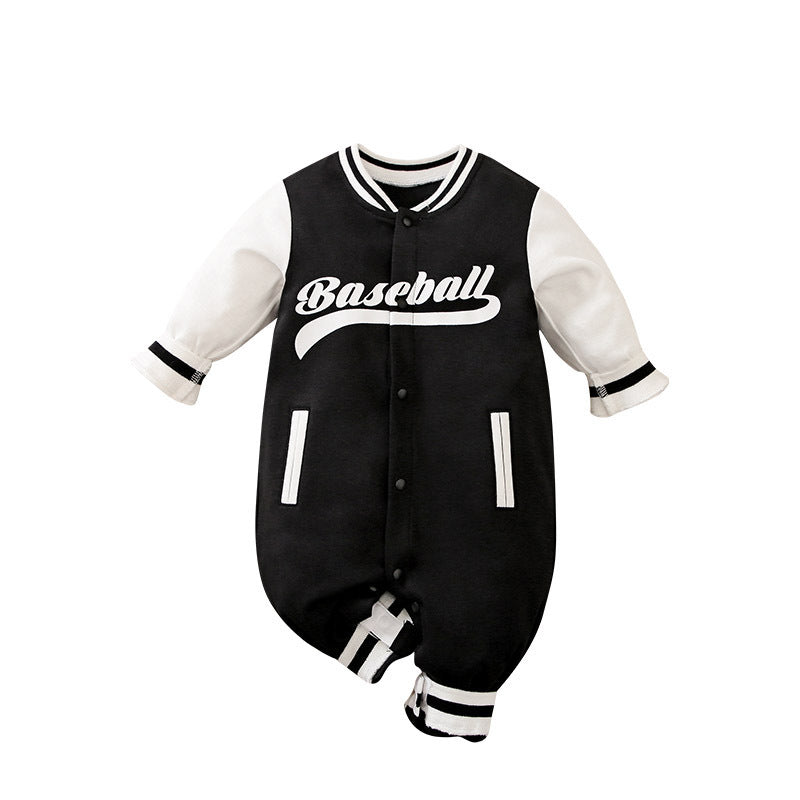 Baby One-piece Spring And Autumn Romper Baseball Uniform