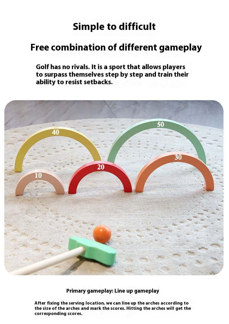 Mini Golf Suit Parent-child Interactive Wooden Toys