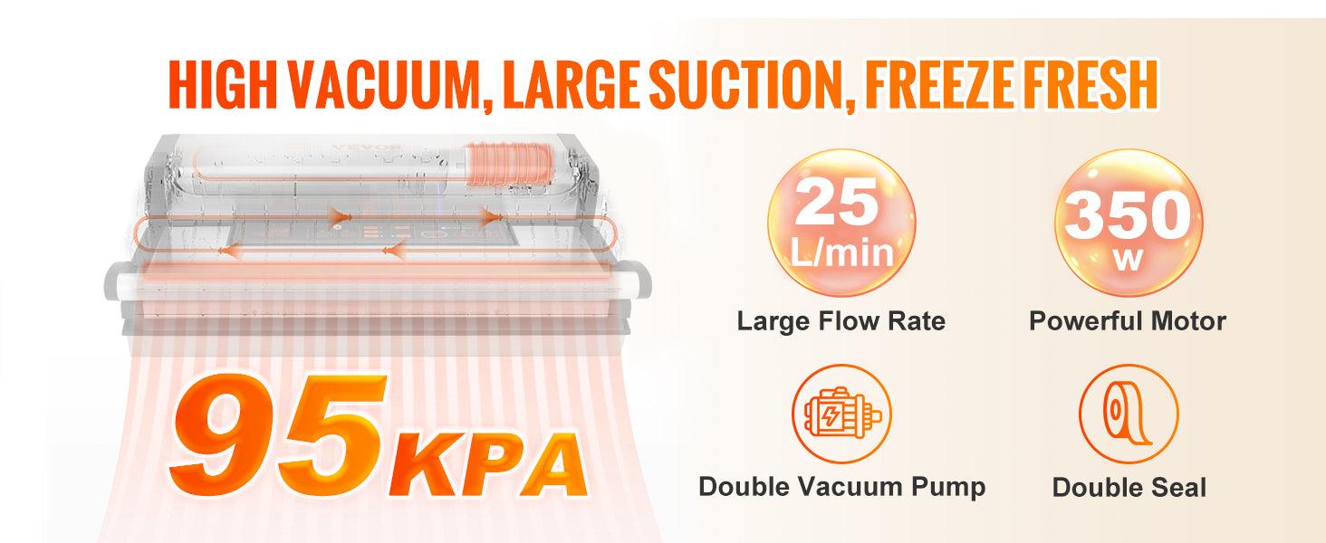 VEVOR Commercial Vacuum Sealer Machine Multifunction Automatic Food Packaging with Bag Roll Storage Cutter for Home Kitchen Use - NTKSTORE