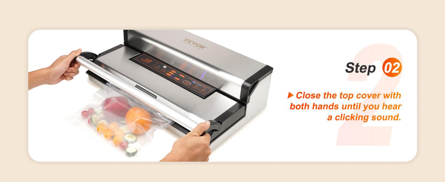 VEVOR Commercial Vacuum Sealer Machine Multifunction Automatic Food Packaging with Bag Roll Storage Cutter for Home Kitchen Use - NTKSTORE