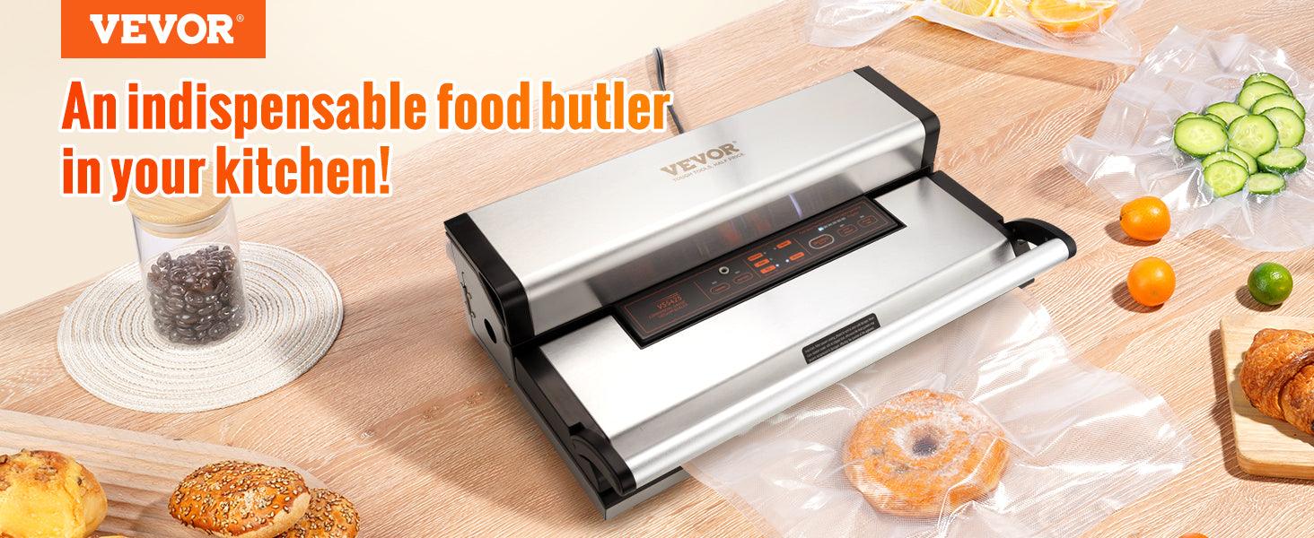 VEVOR Commercial Vacuum Sealer Machine Multifunction Automatic Food Packaging with Bag Roll Storage Cutter for Home Kitchen Use - NTKSTORE